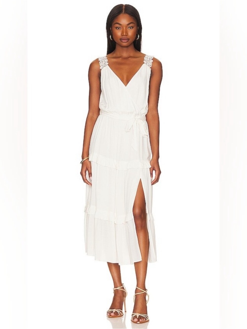 MWT Paige Riviera Lace Trimmed Midi/Maxi Dress